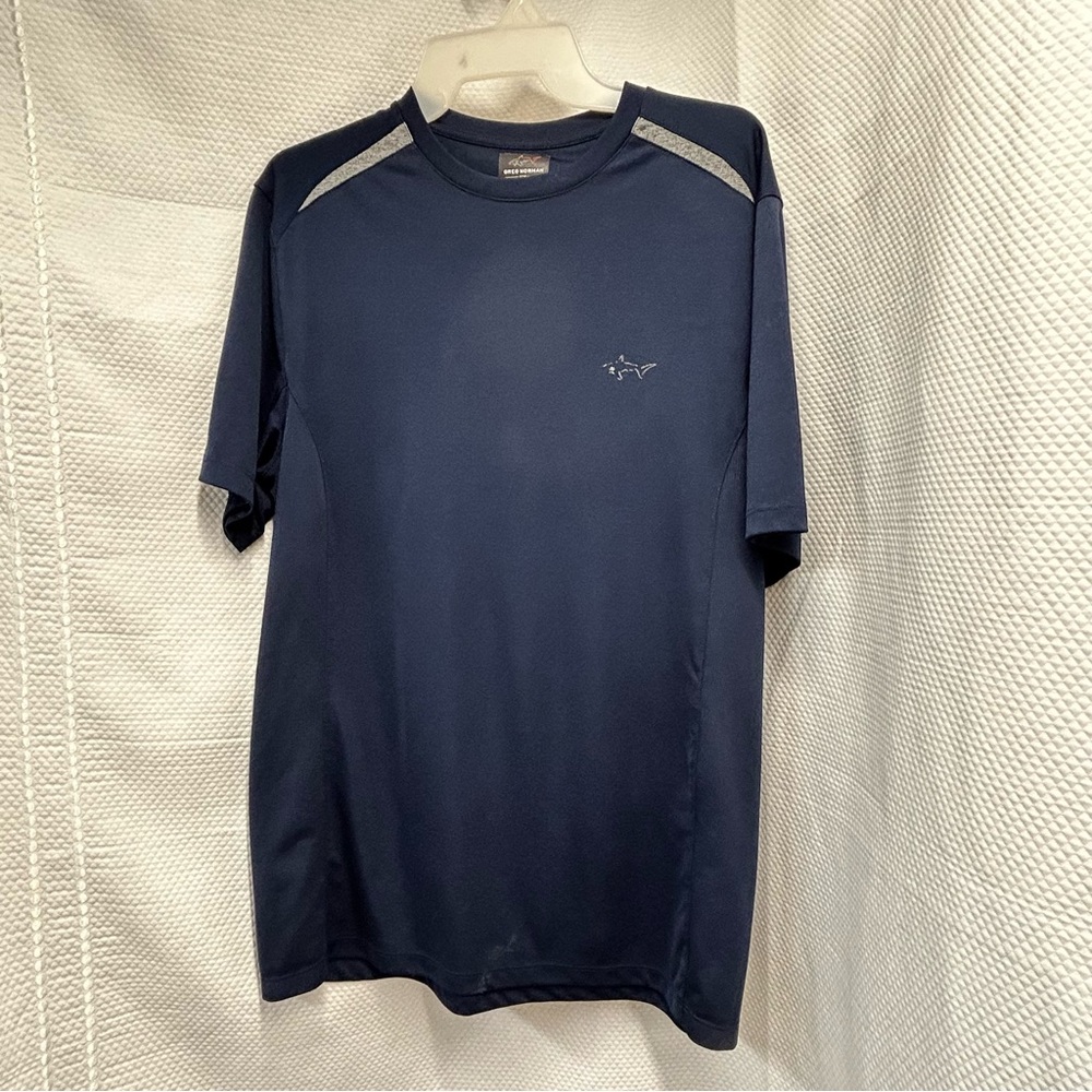 Greg Norman Collection Blue Short Sleeve Tee with Athletic Design